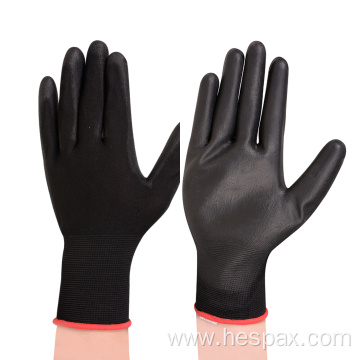 Hespax Customized 13G Anti-static PU Palm Work Gloves